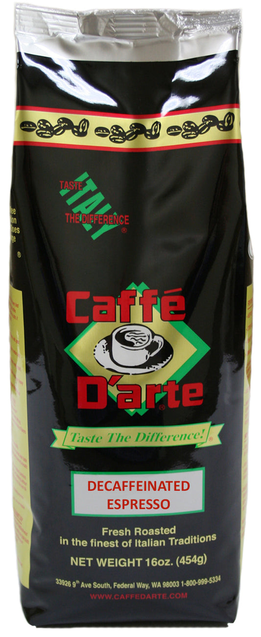 Caffé D'arte Decaffeinated Espresso Whole Bean 
