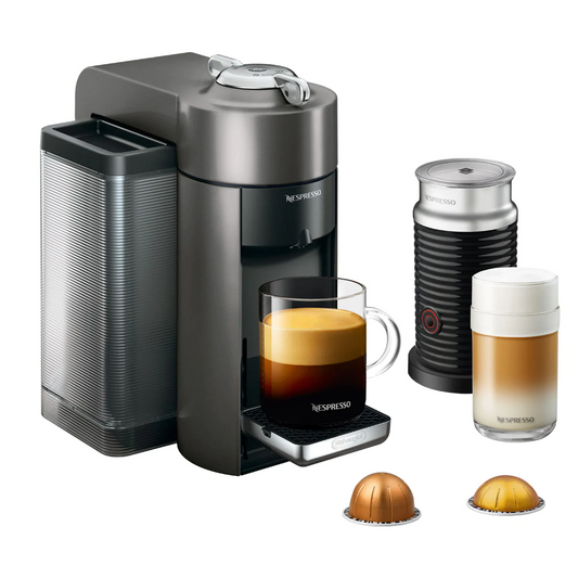 Nespresso Vertuo Espresso Machine by DeLonghi with Aeroccino - Titan 