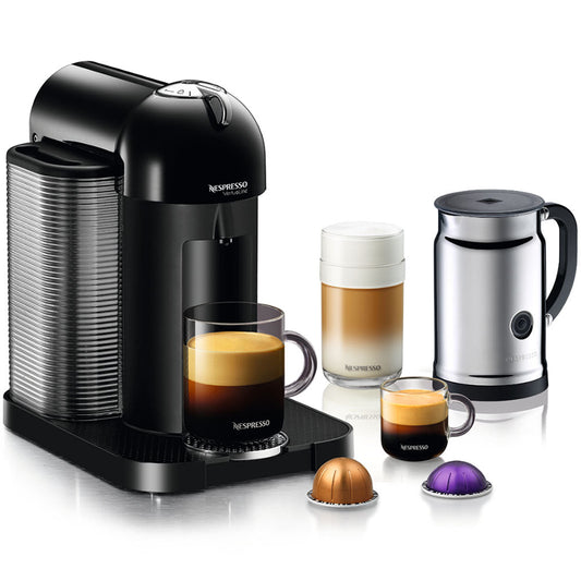 Nespresso VertuoLine in Black and Aeroccino Plus 